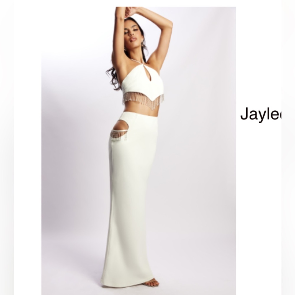 NWT Meshki Jayleen Maxi Skirt with side tie trims XS